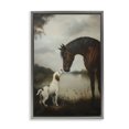 thumbnail image 1 of Stupell Industries Victorian Hound & Horse Companions Gray Floating Frame Canvas Art, 17 x 25, by Petals Prints Design, 1 of 8