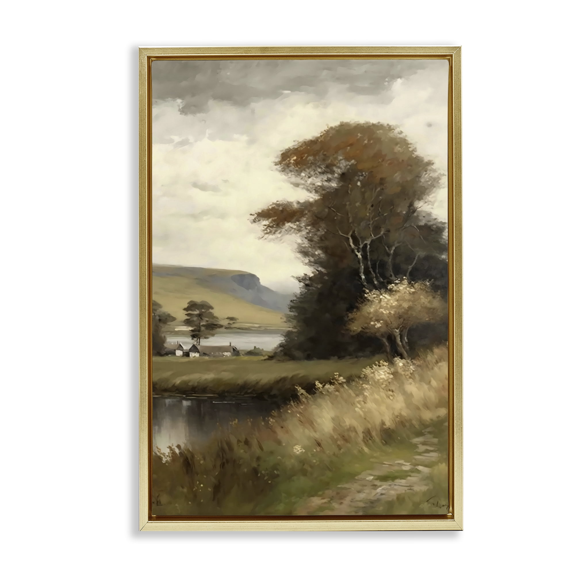 Stupell Industries House By The Water Retreat Gold Framed Floater Canvas Wall Art, design by Creative Studio