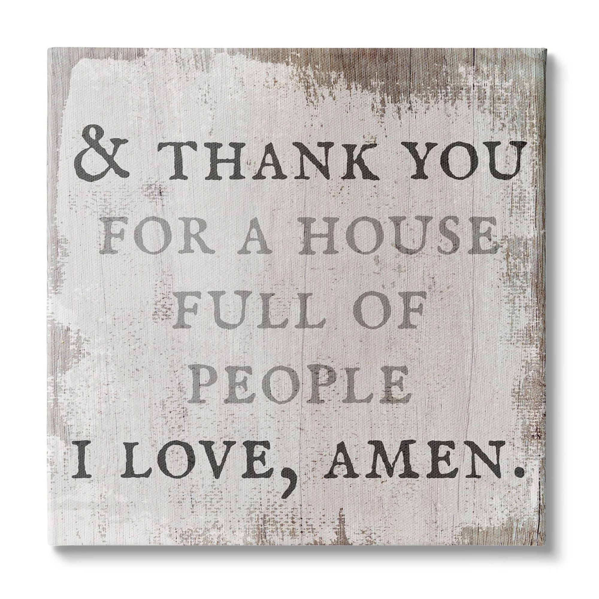 Stupell Industries House Full Of People Amen Phrase Rustic Family, 17 x 17, Design by Daphne Polselli
