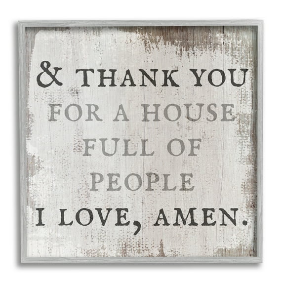 Stupell Industries House Full Of People Amen Phrase Rustic Family, 17 x 17, Design by Daphne Polselli