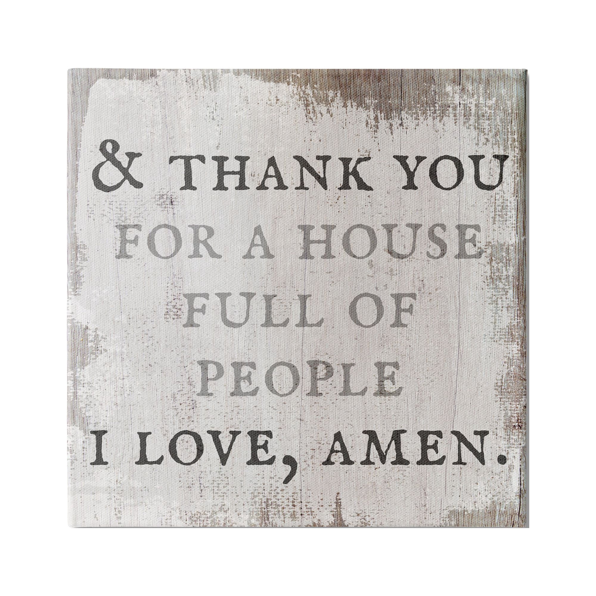 Stupell Industries House Full Of People Amen Phrase Rustic Family, 30 x 30, Design by Daphne Polselli