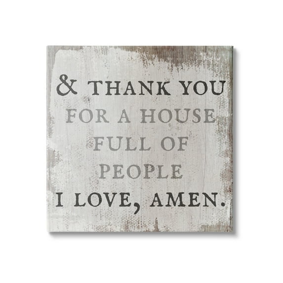 Stupell Industries House Full Of People Amen Phrase Rustic Family, 30 x 30, Design by Daphne Polselli