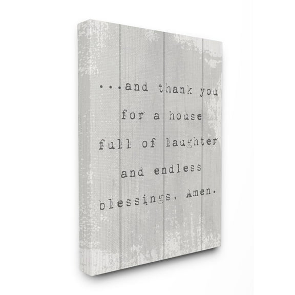 Stupell Industries House Full of Laughter Prayer Spiritual Phrase Canvas Wall Art Design by Daphne Polselli, 16" x 20"