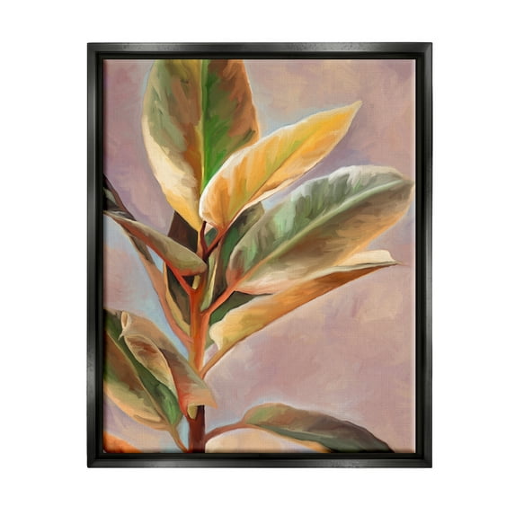 Stupell Industries House Plant Painting Botanical & Floral Painting Black Floater Framed Art Print Wall Art, 17 x 21
