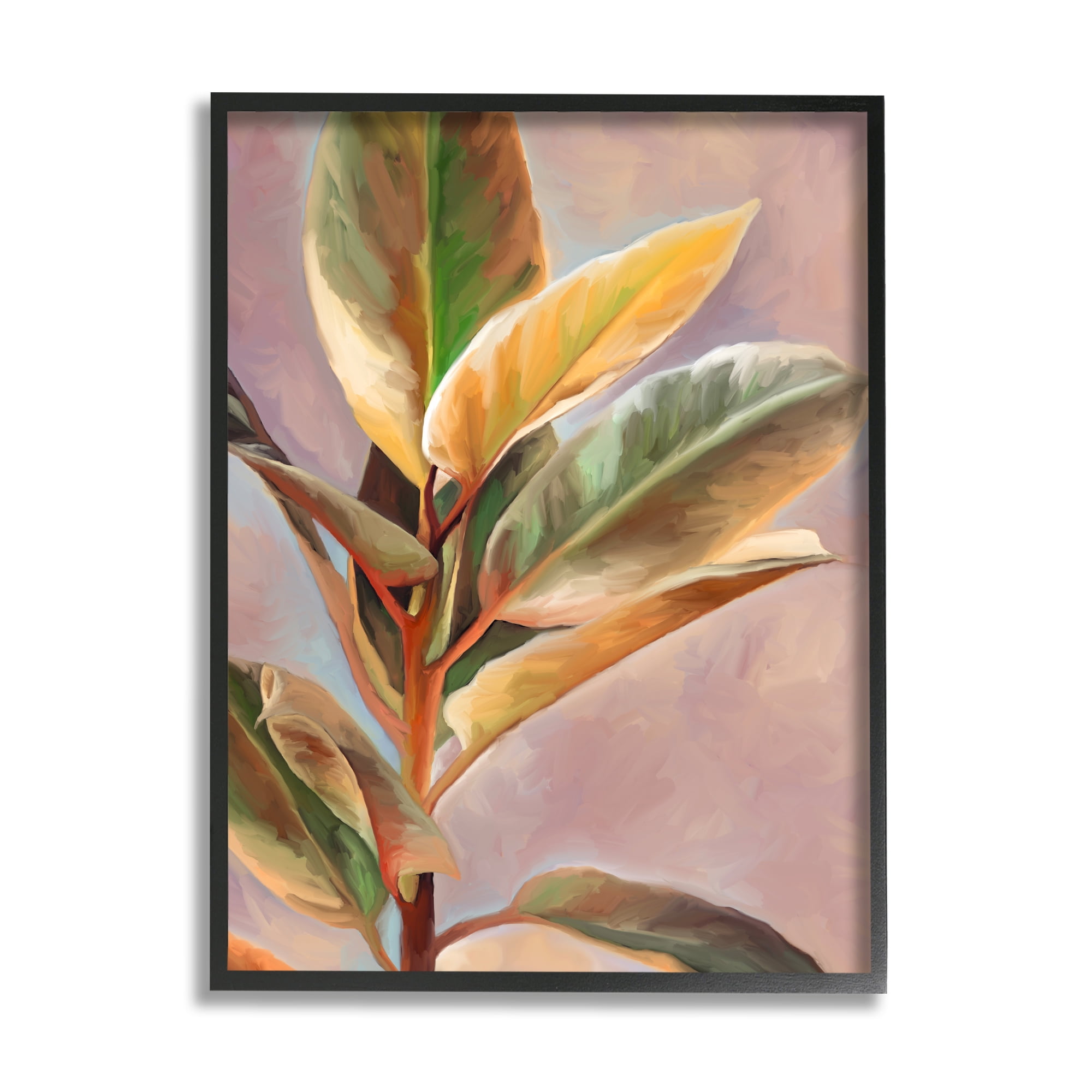 Stupell Industries House Plant Painting Botanical & Floral Painting Black Framed Art Print Wall Art, 24 x 30