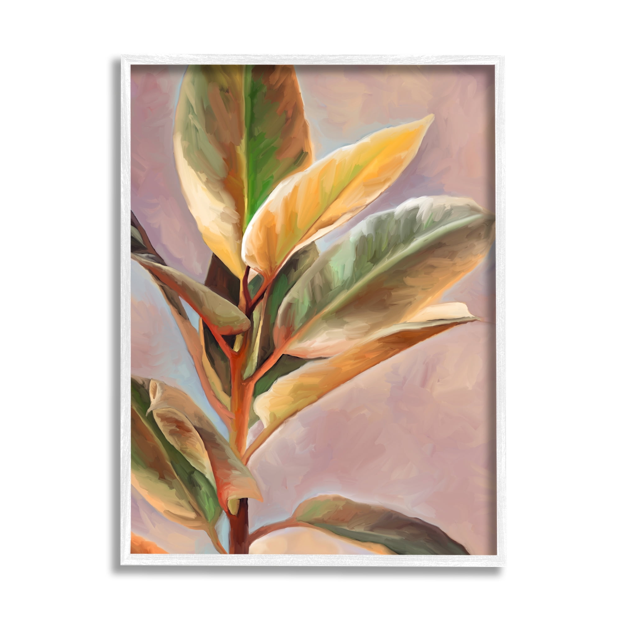 Stupell Industries House Plant Painting Botanical & Floral Painting White Framed Art Print Wall Art, 16 x 20