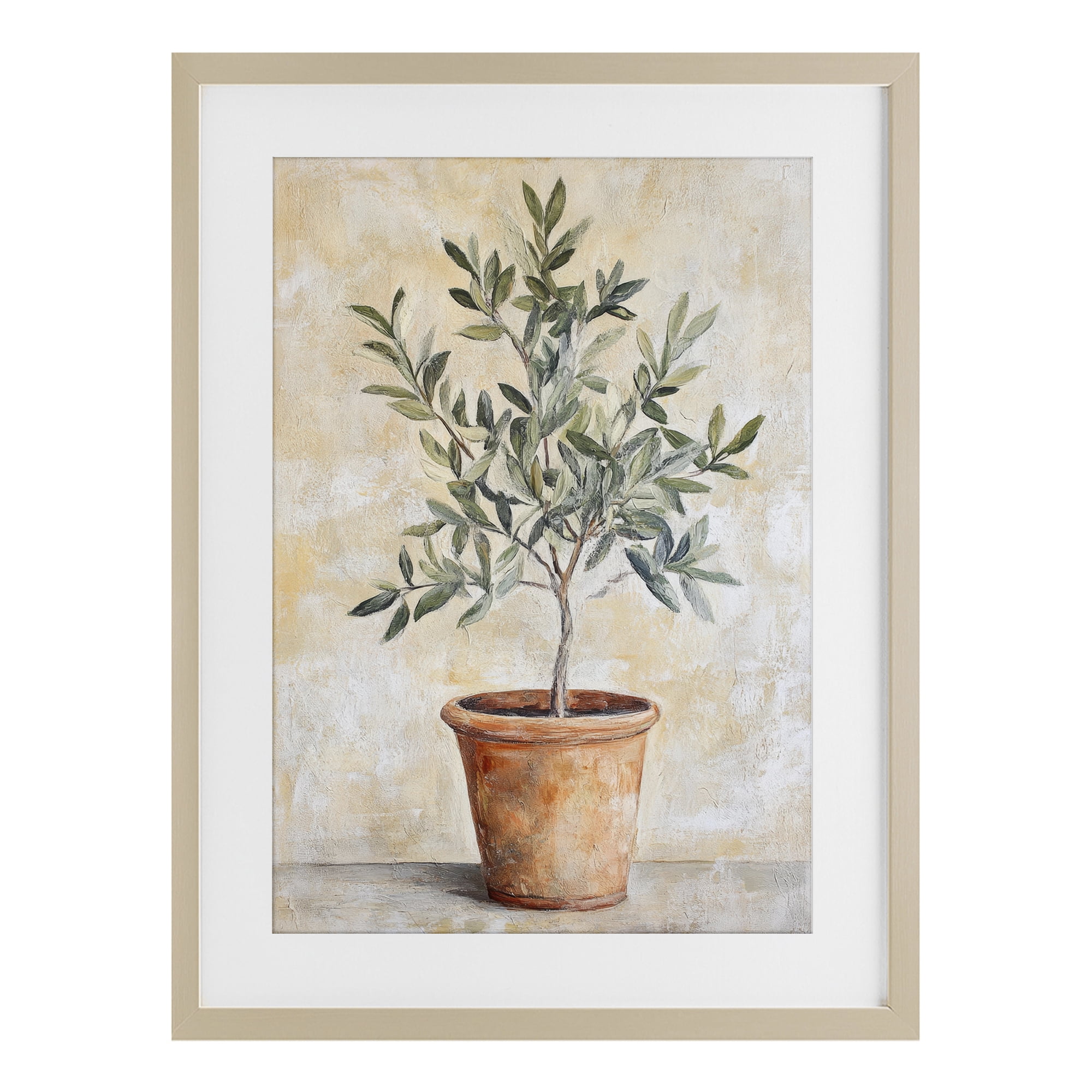 Stupell Industries House Plant in Terracotta Birch Framed Print Under Glass, design by Petal Prints Design
