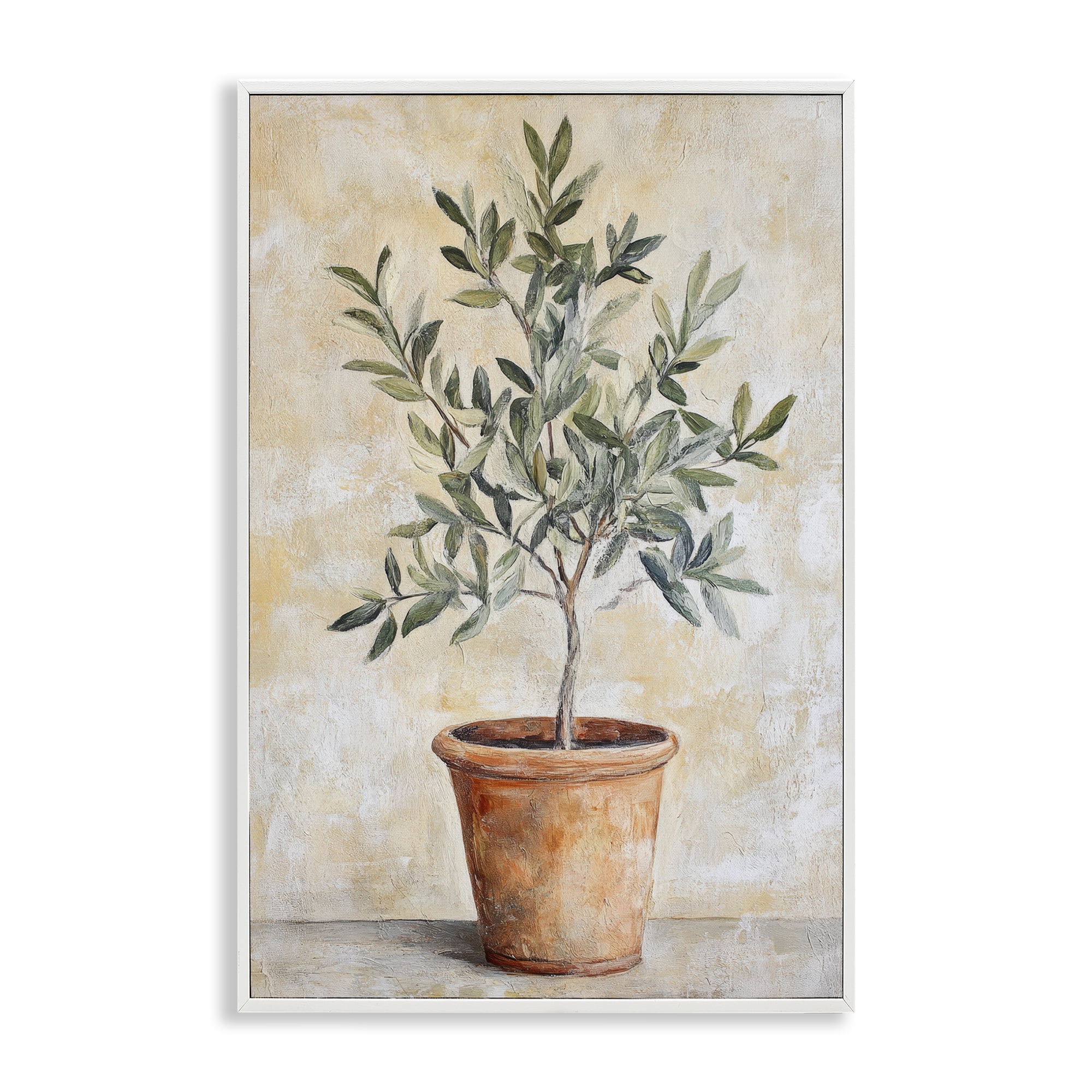 Stupell Industries House Plant in Terracotta White Framed Giclee Art, design by Petal Prints Design