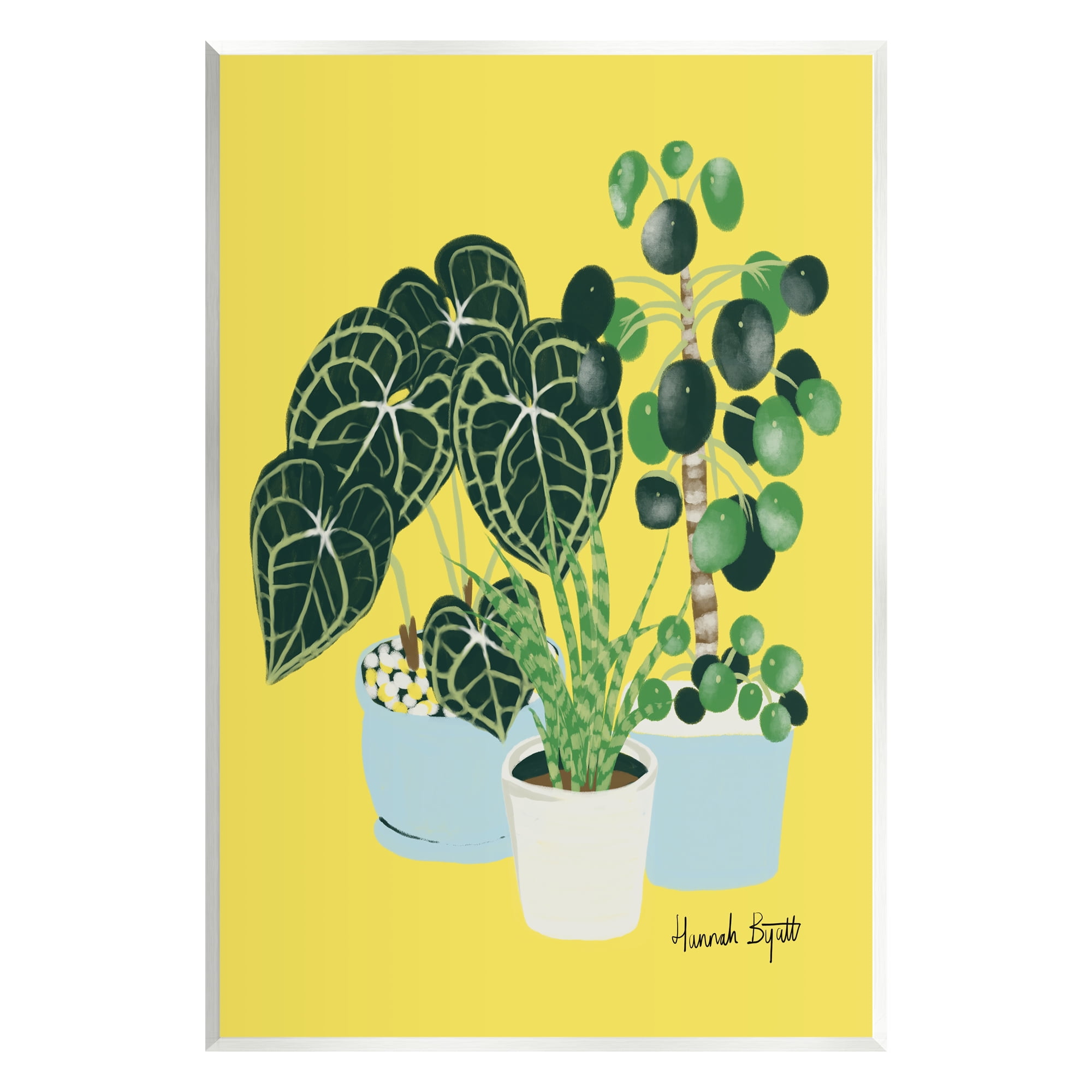 Stupell Industries House Plants on Yellow Botanical & Floral Painting Unframed Art Print Wall Art, 10 x 15