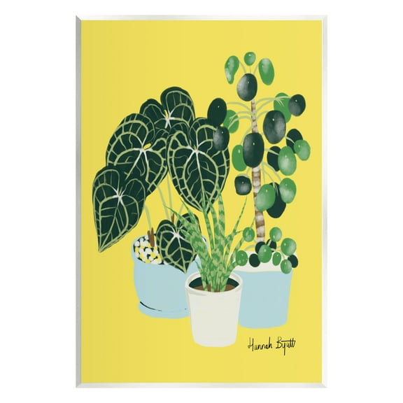 Stupell Industries House Plants on Yellow Botanical & Floral Painting Unframed Art Print Wall Art, 10 x 15