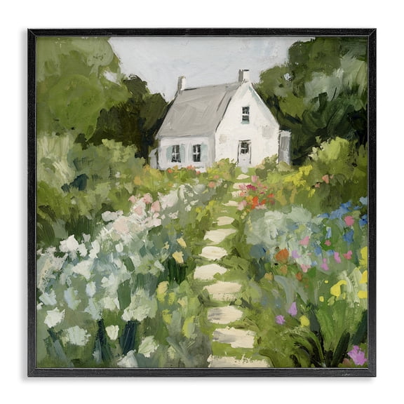 Stupell Industries House She Dreamt Of Cottage Painting Black Framed Art Print Wall Art, 12 x 12