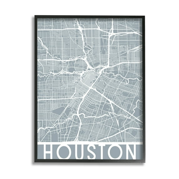Stupell Industries Houston Texas Street Outline Southern Transportation Grid Blue, 16 x 20, Design by Daphne Polselli