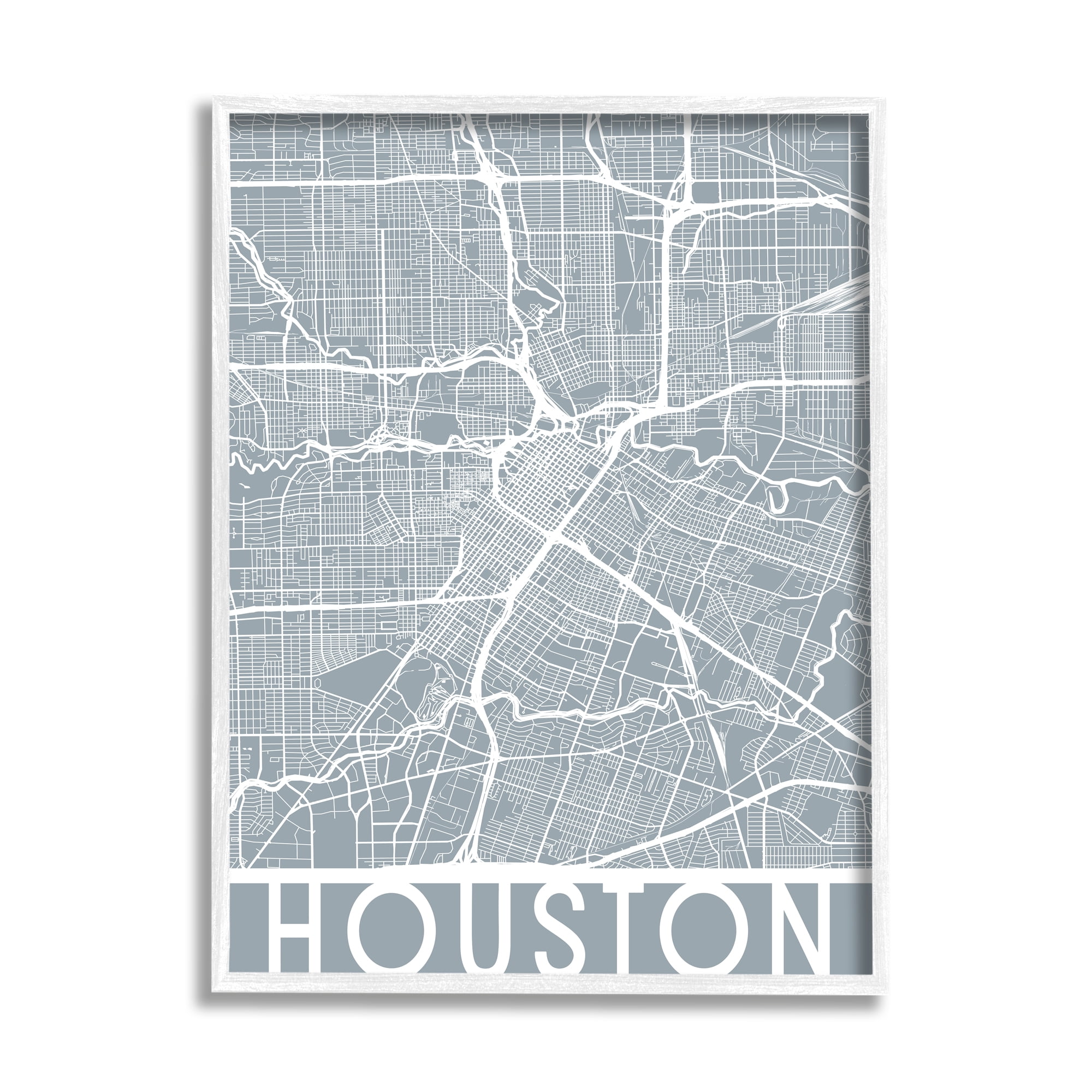 Stupell Industries Houston Texas Street Outline Southern Transportation Grid Blue, 16 x 20, Design by Daphne Polselli