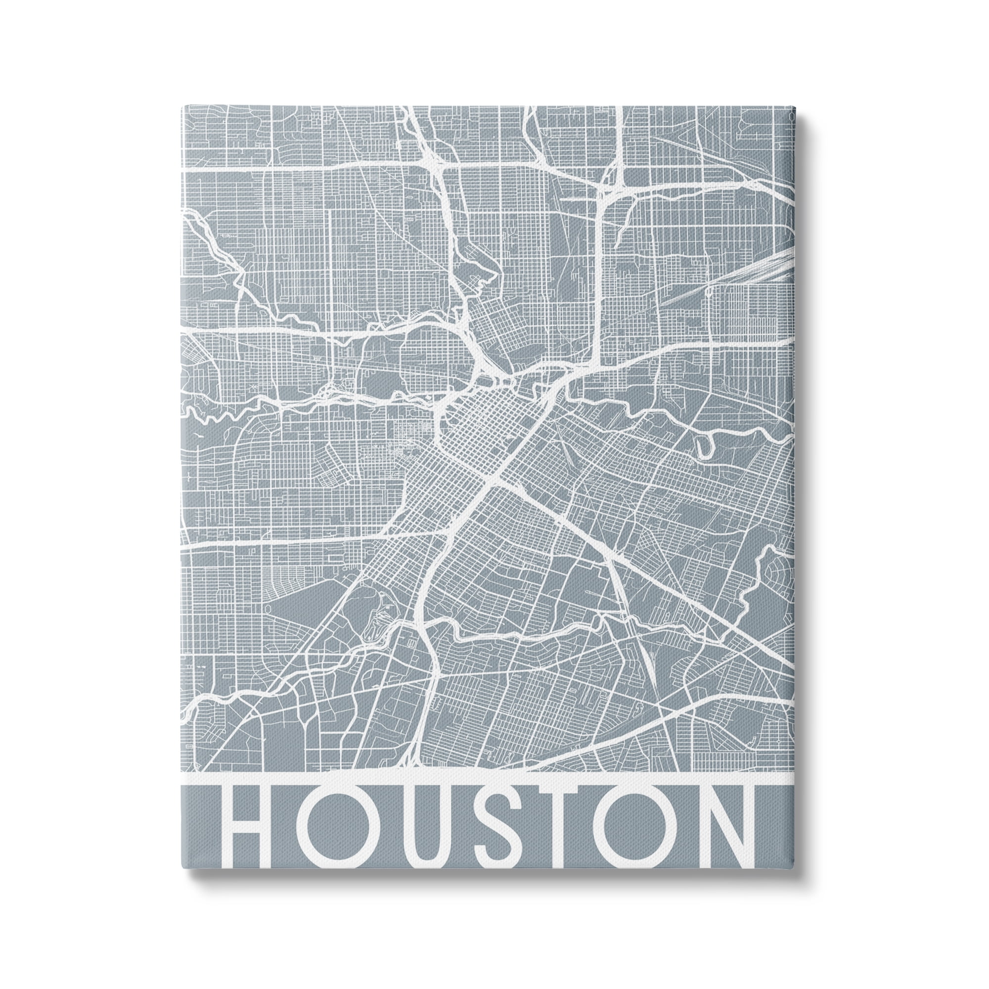 Stupell Industries Houston Texas Street Outline Southern Transportation Grid Blue, 24 x 30, Design by Daphne Polselli