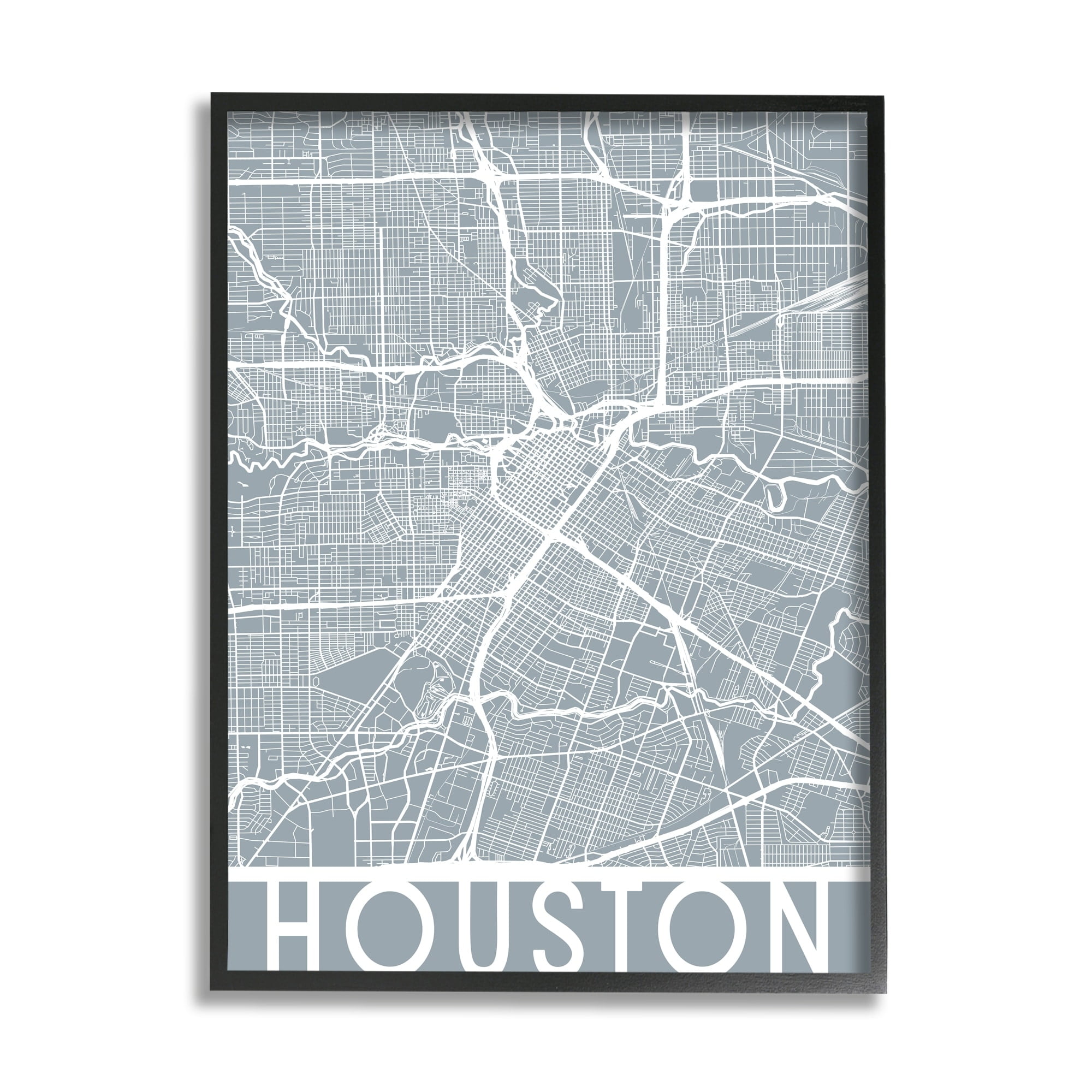 Stupell Industries Houston Texas Street Outline Southern Transportation Grid Blue, 24 x 30, Design by Daphne Polselli