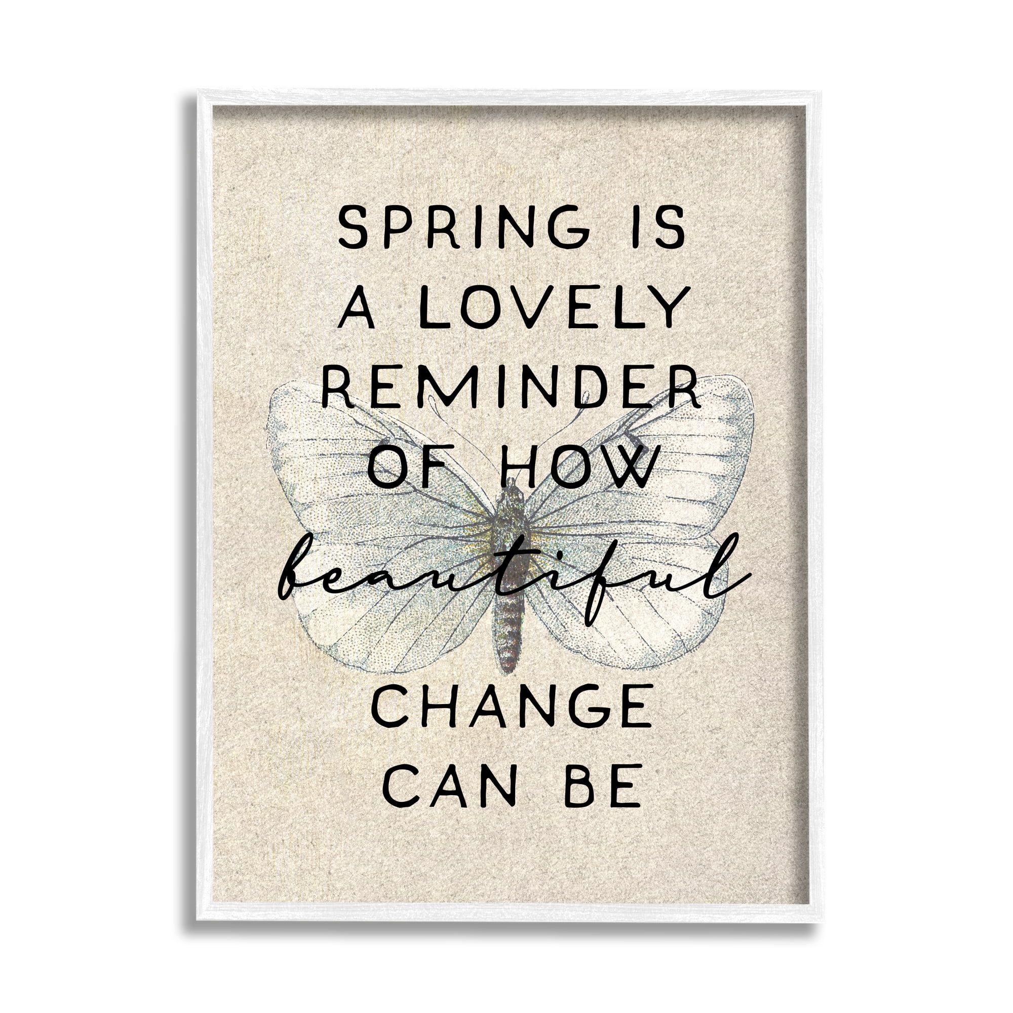 Stupell Industries How Beautiful Change Can Be Quote Spring Butterfly, 16 x 20, Design by Daphne Polselli