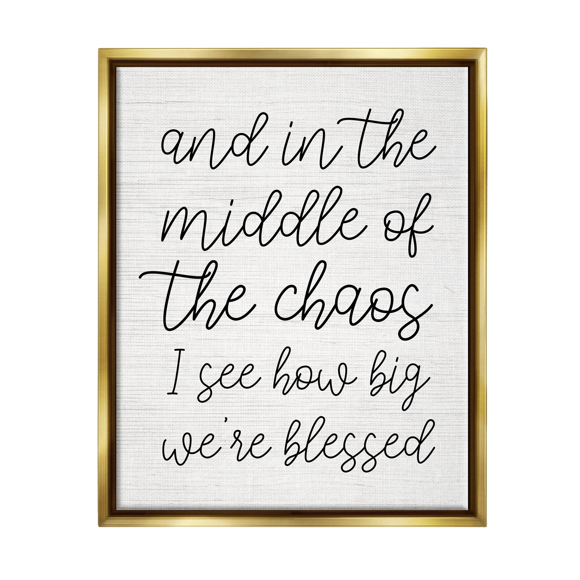 Stupell Industries How Big We're Blessed Uplifting Inspirational Painting Gold Floater Framed Art Print Wall Art