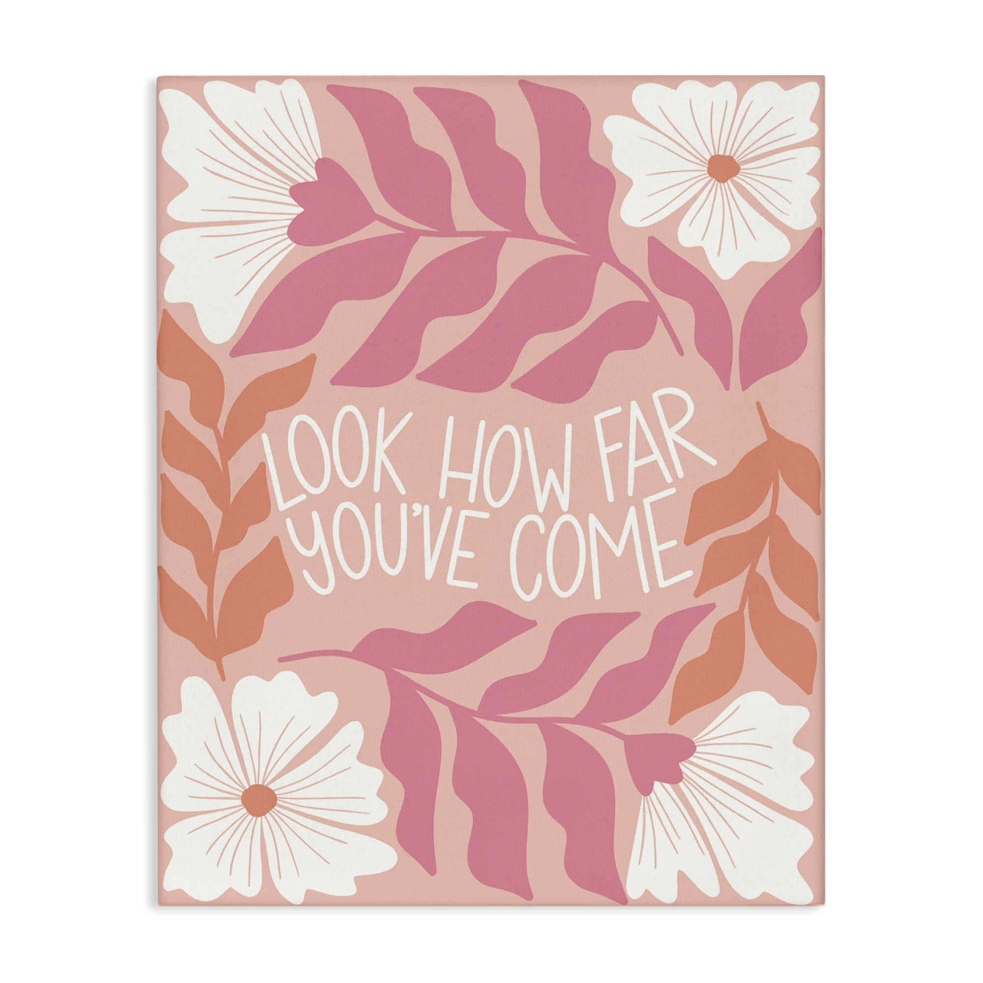 Stupell Industries How Far You've Come Plants & Flowers Painting Wrapped Canvas Art Print Wall Art, 36 x 48