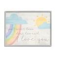 thumbnail image 1 of Stupell Industries How Much I Love You Rainbow Clouds and Sun on Planks, 16 x 20,Design by Daphne Polselli, 1 of 7