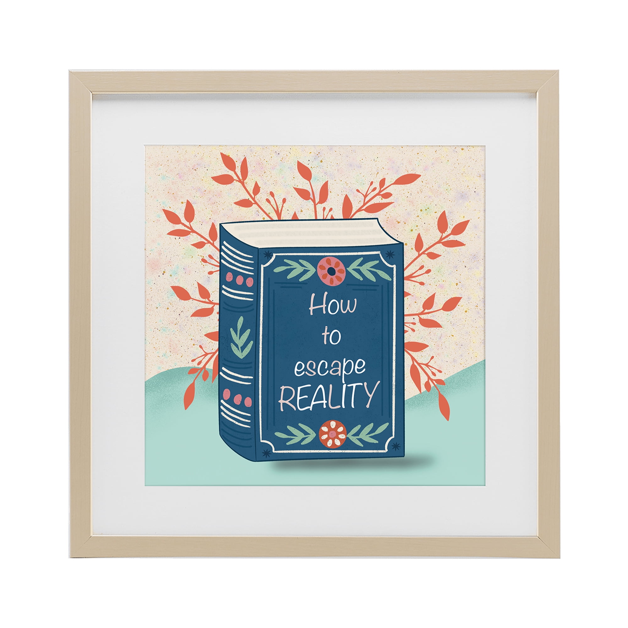 Stupell Industries How To Escape Reality Birch Framed Print Under Glass, design by Julia Frost