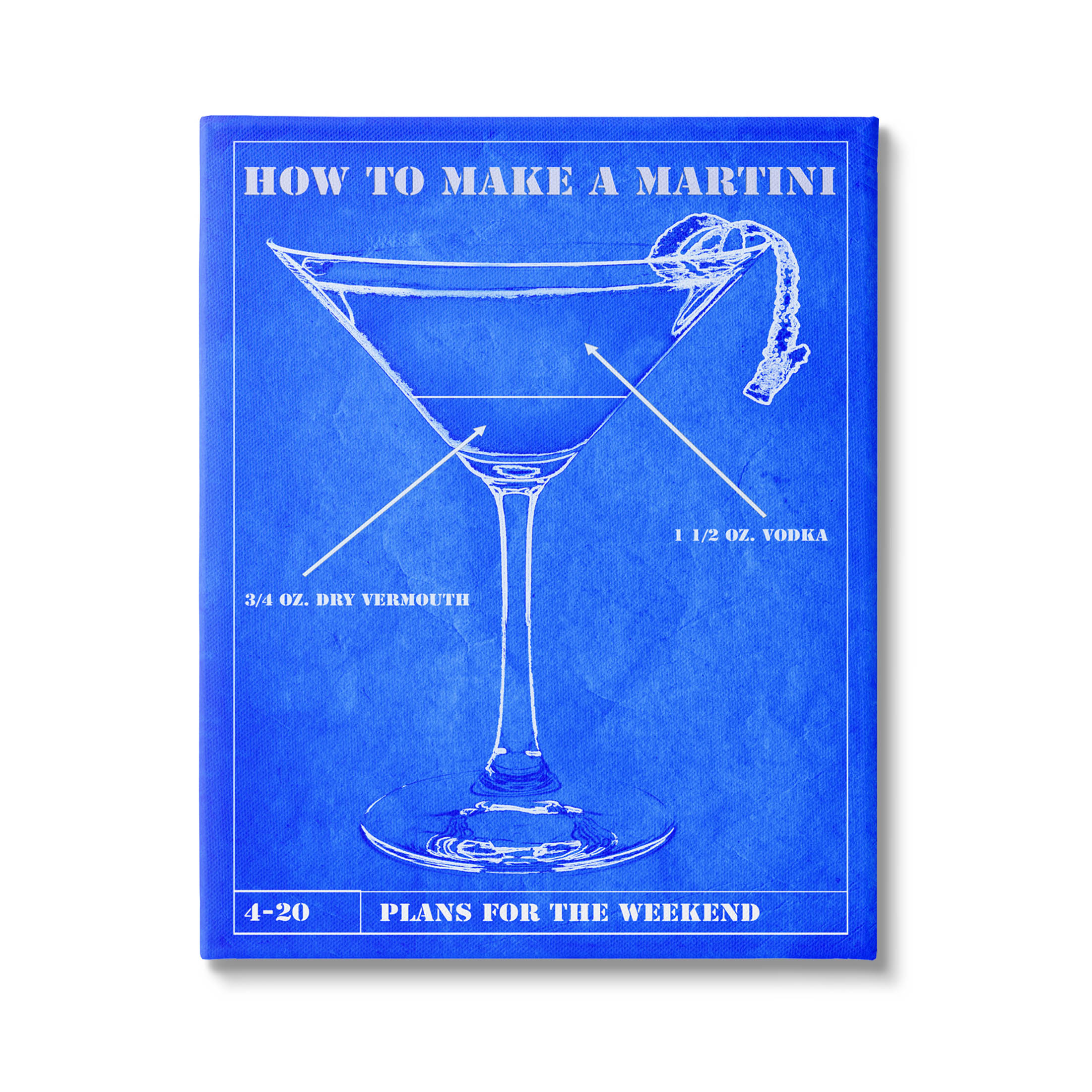Stupell Industries How To Make Martini Diagram Graphic Art Gallery Wrapped Canvas Print Wall Art, Design by Marcus Jules