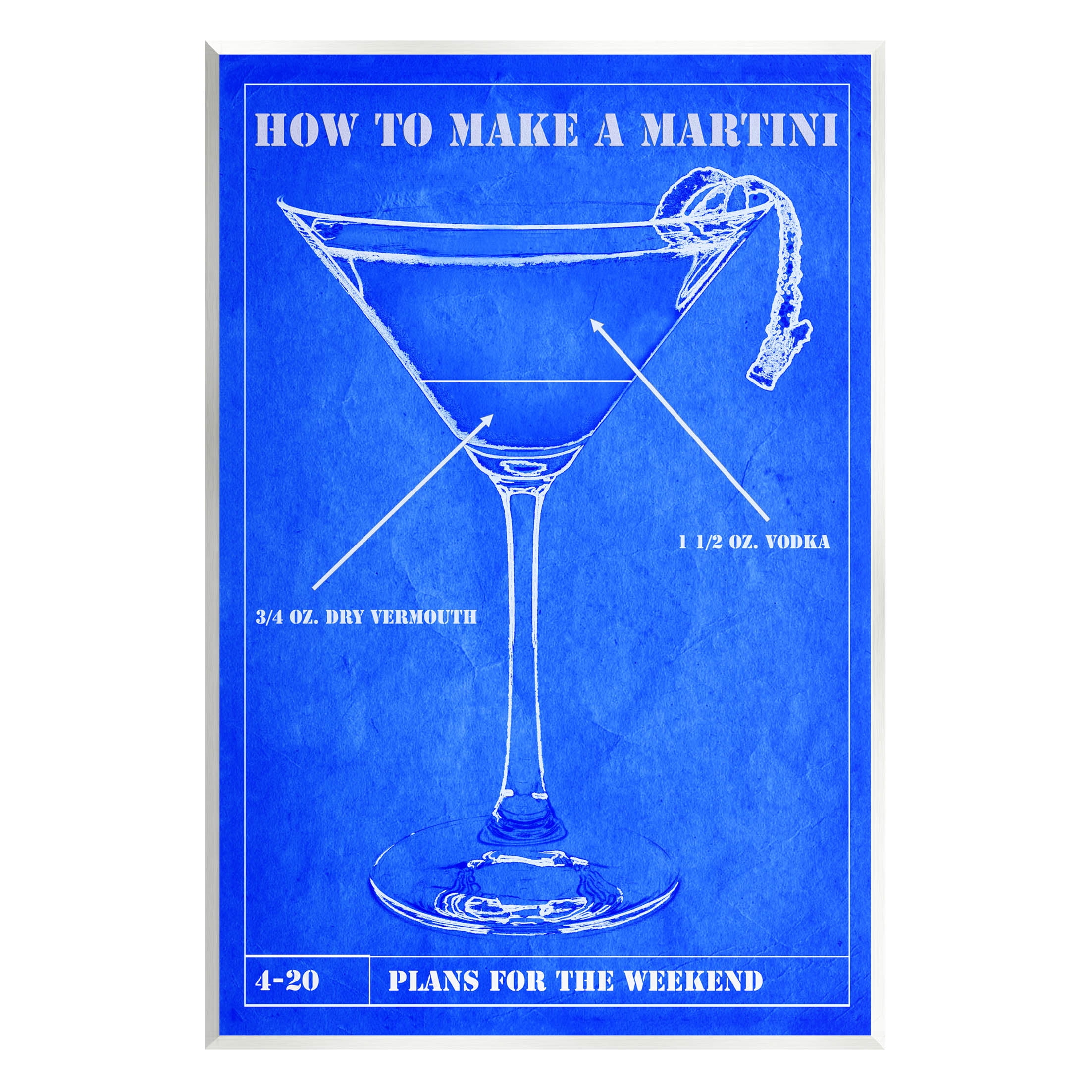 Stupell Industries How To Make Martini Diagram Graphic Art Unframed Art Print Wall Art, Design by Marcus Jules