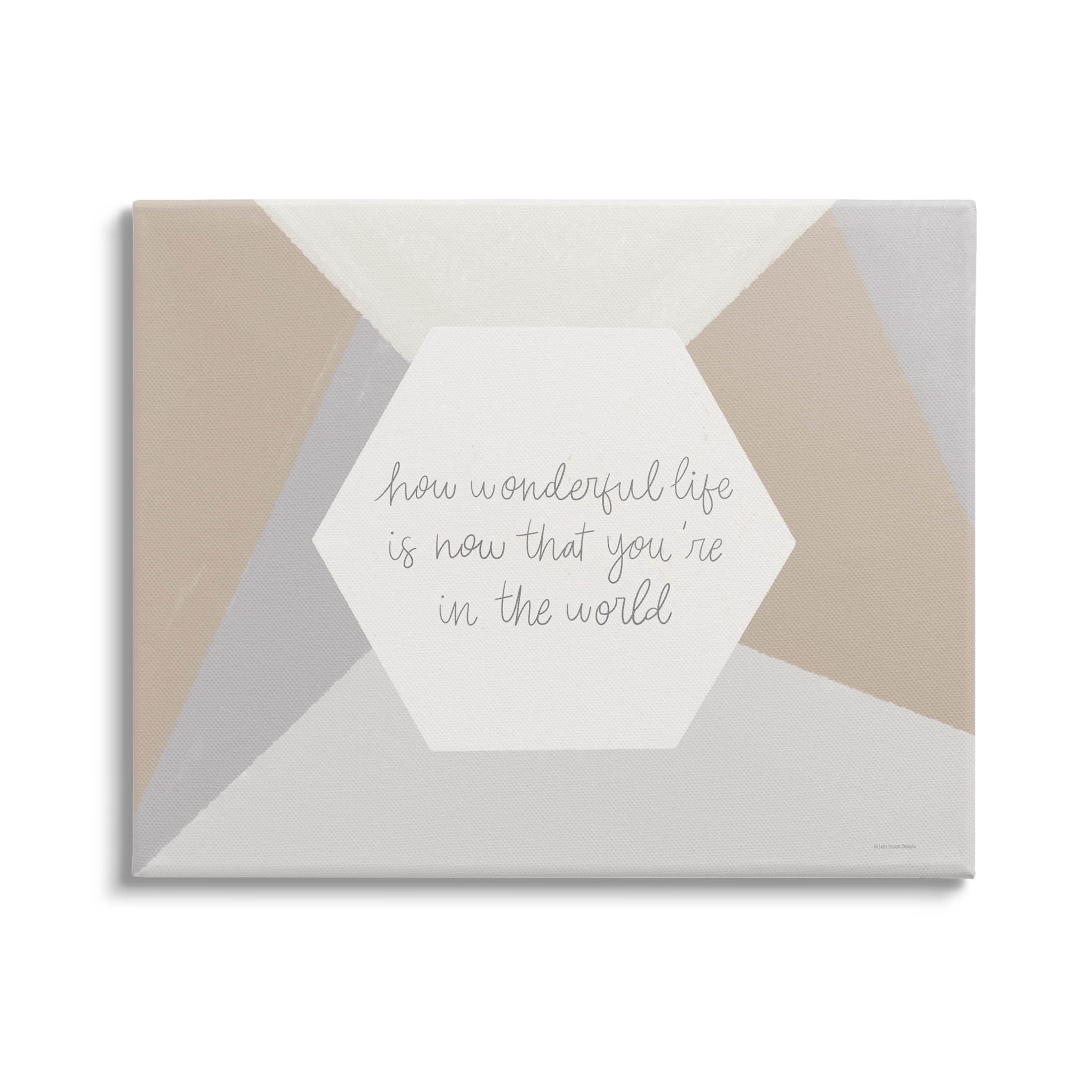 Stupell Industries How Wonderful Life Is Nursery Graphic Art Gallery Wrapped Canvas Print Wall Art, Design by Lady Louise Designs