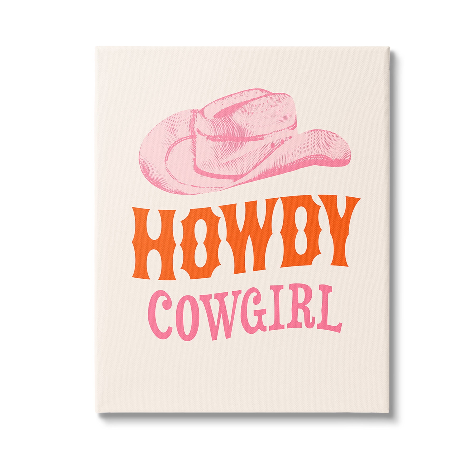 Stupell Industries Howdy Cowgirl Phrase Typography Painting Gallery Wrapped Canvas Art Print Wall Art, 16 x 20