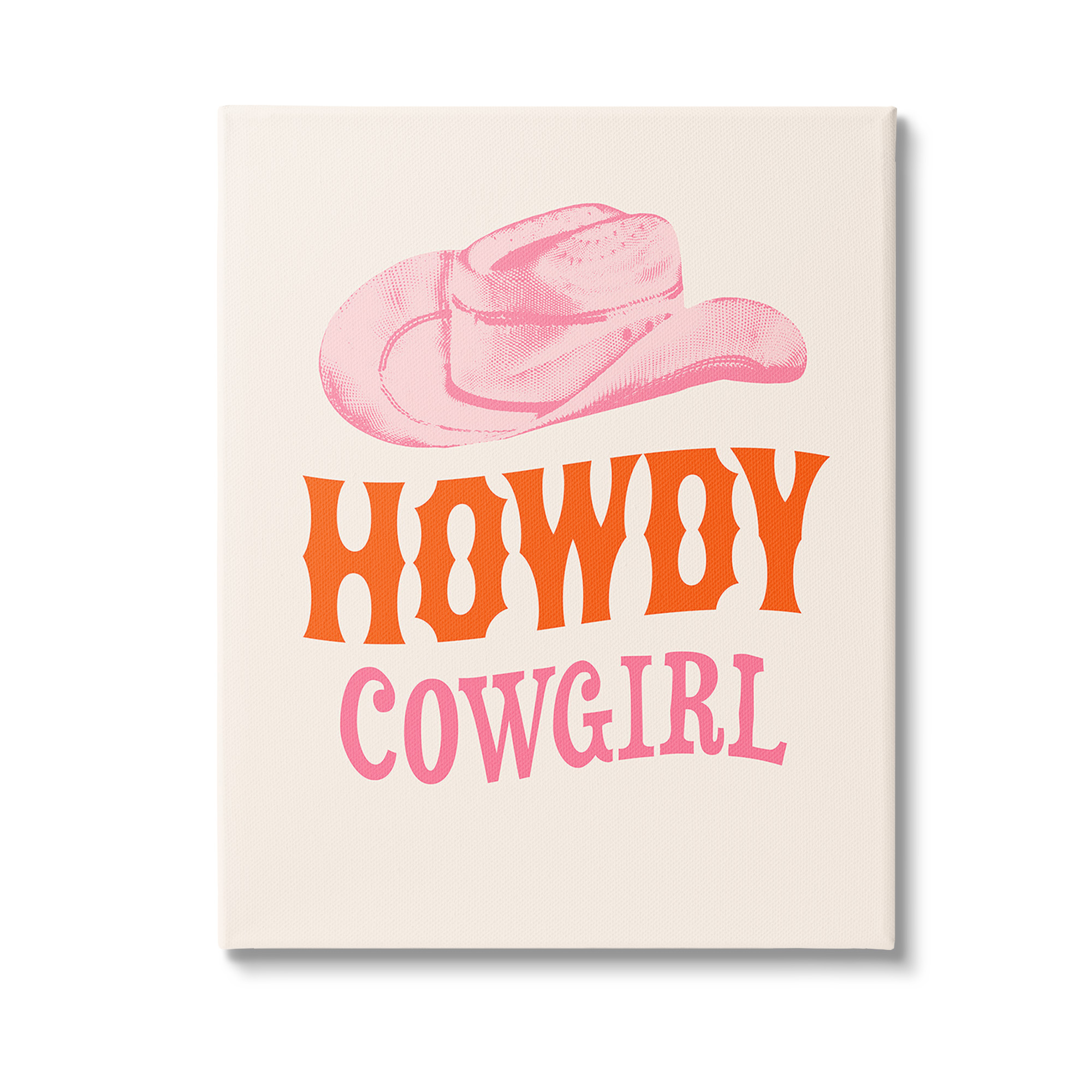 Stupell Industries Howdy Cowgirl Phrase Typography Painting Gallery Wrapped Canvas Art Print Wall Art, 36 x 48
