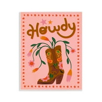 Stupell Industries Howdy Floral Cowgirl Boots Entertainment Painting Unframed Art Print Wall Art, 11 x 14