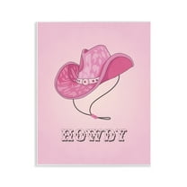 Stupell Industries Howdy Pink Cowgirl Hat Entertainment Painting Unframed Art Print Wall Art, 11 x 14
