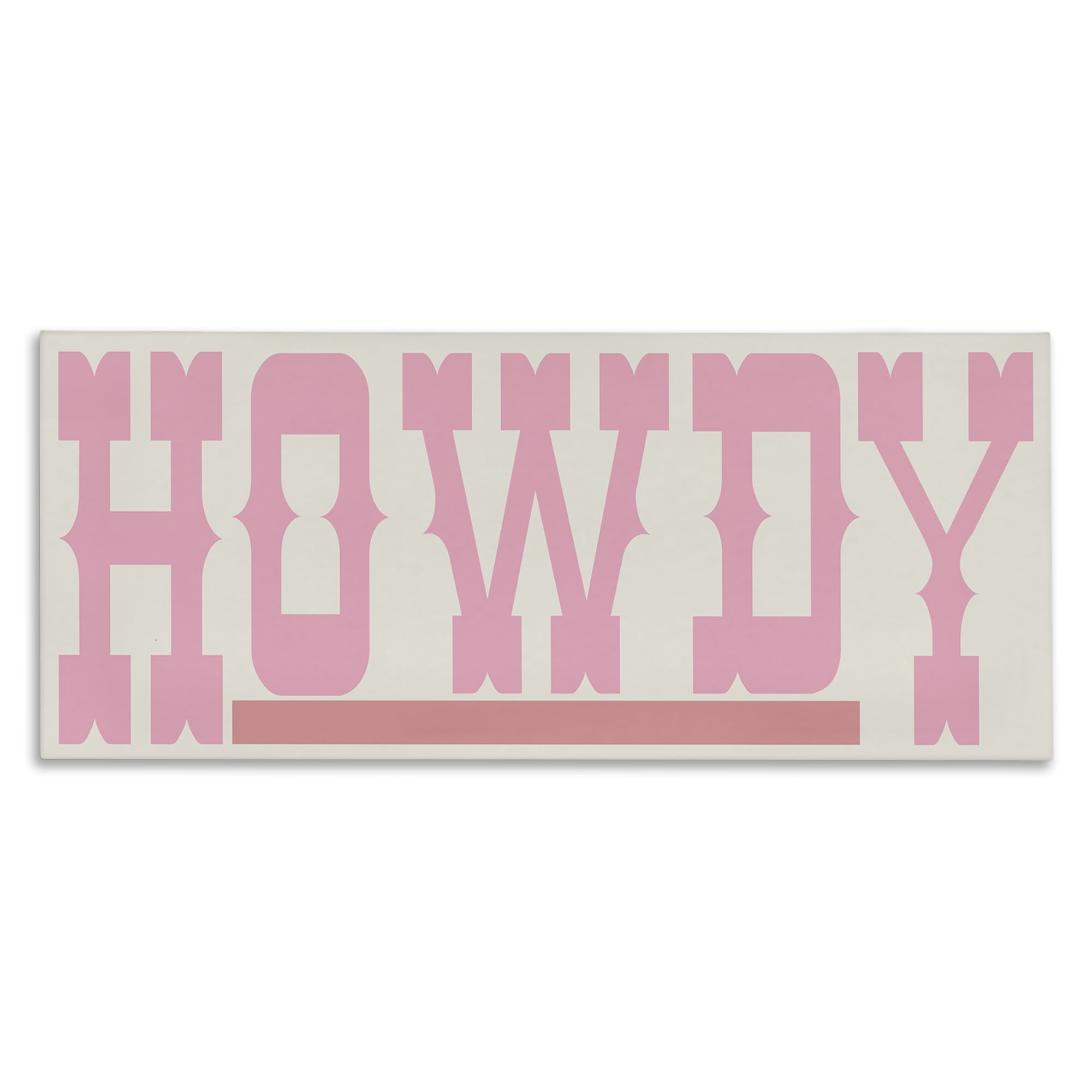 Stupell Industries Howdy Pink Text Typography Painting Gallery Wrapped Canvas Art Print Wall Art, 48 x 20