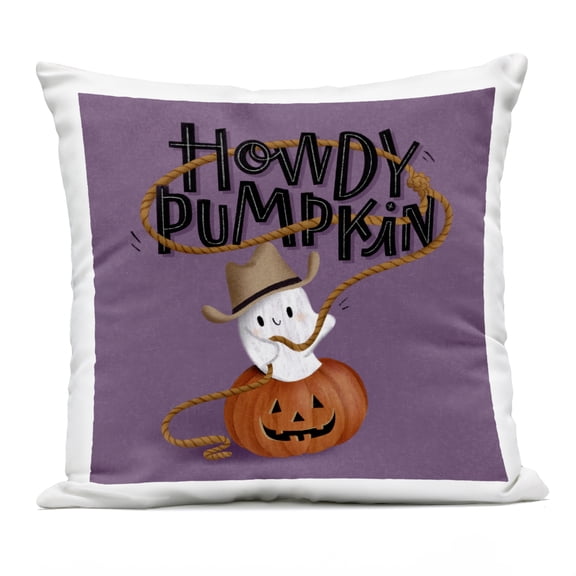 Stupell Industries Howdy Pumpkin Western Ghost Design by Sarah Hickman Outdoor Printed Pillow