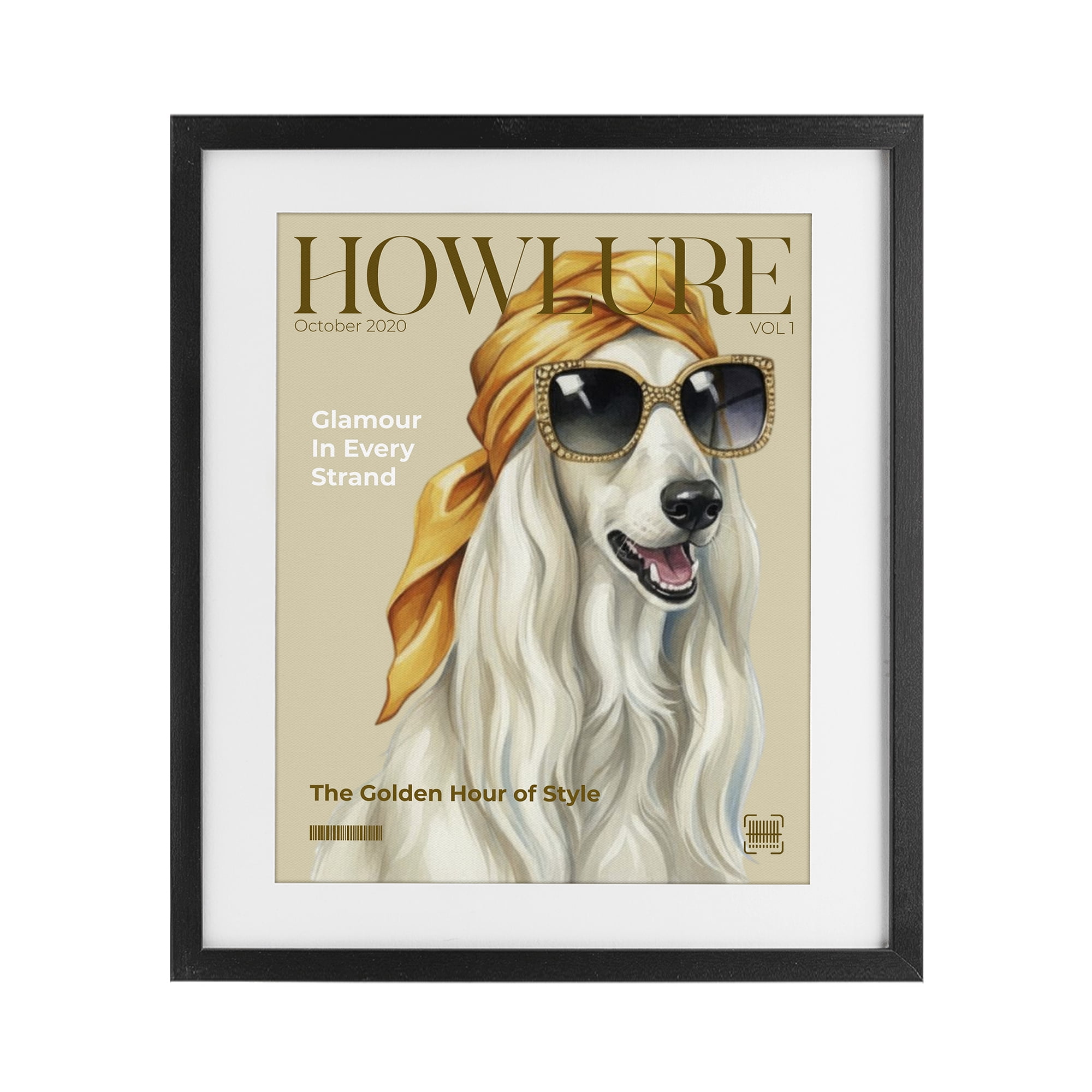 Stupell Industries Howlure Dog Fashion Magazine Black Framed Print Under Glass, design by A Barefoot Stylist