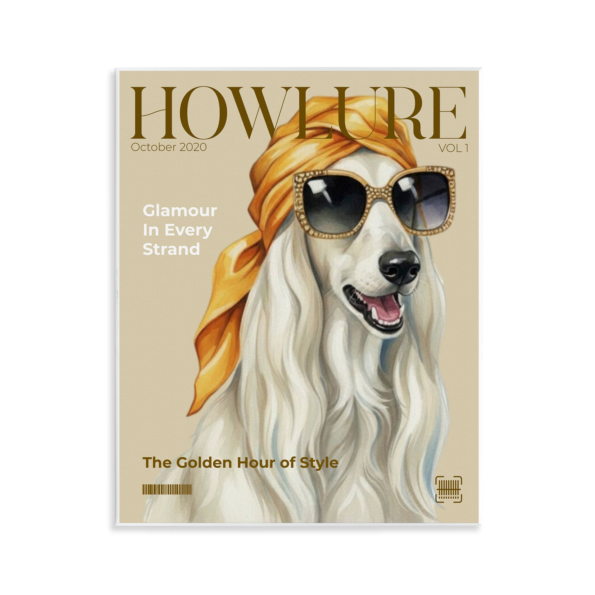 Stupell Industries Howlure Dog Fashion Magazine Wall Plaque Art, design by A Barefoot Stylist