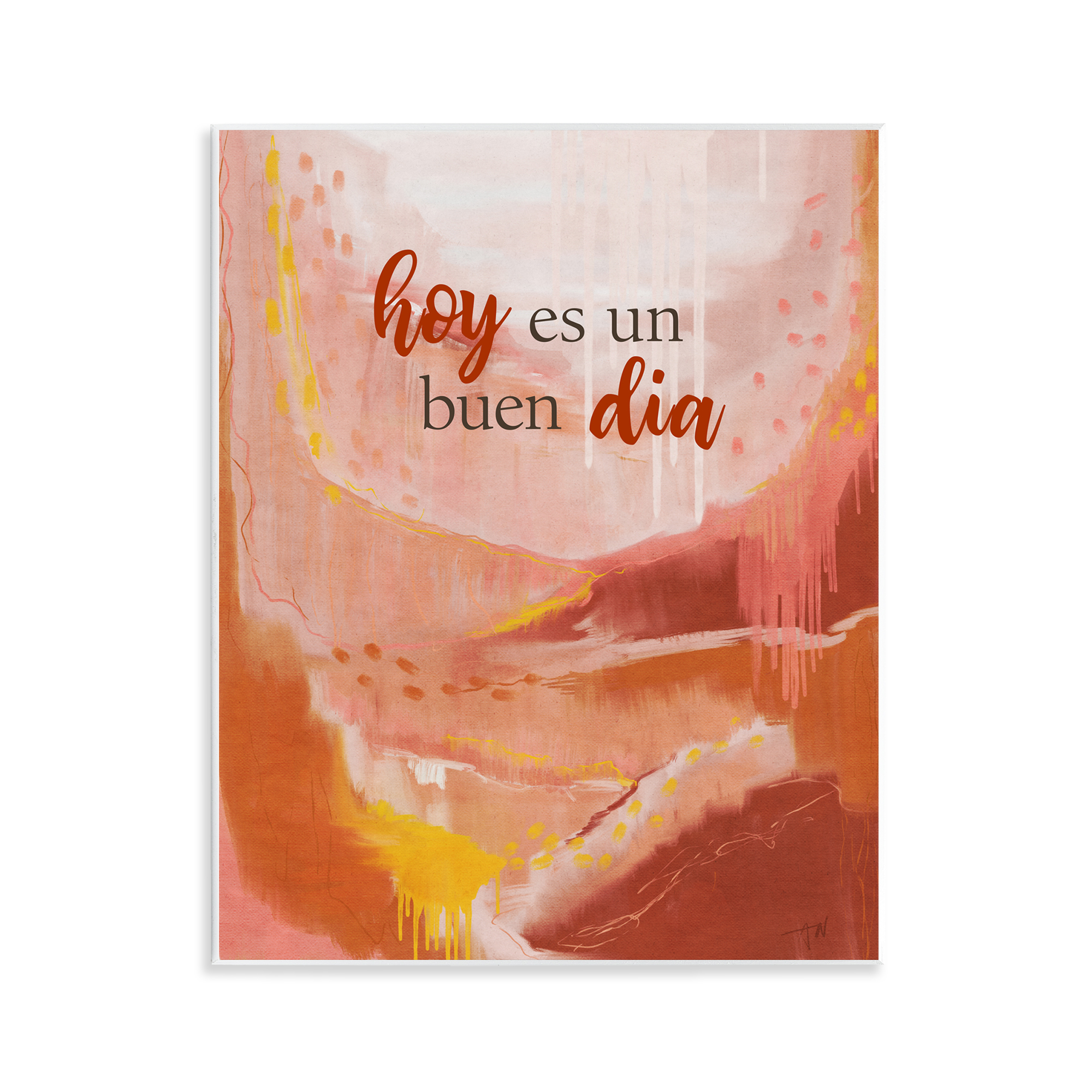 Stupell Industries Hoy es un Buen Dia Rojo Inspirational Quotes & Sayings Painting Unframed Art Print Wall Art, 11 x 14