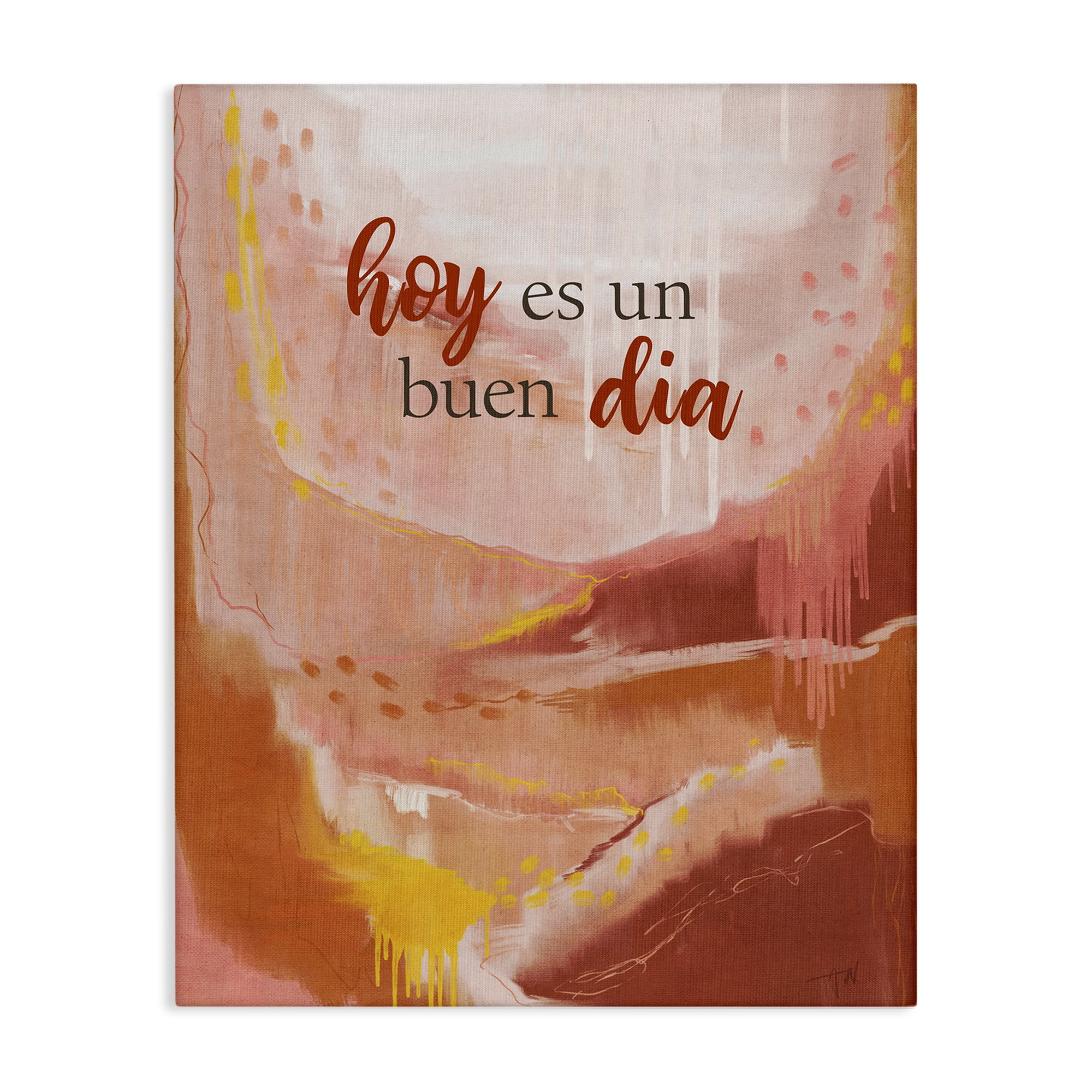Stupell Industries Hoy es un Buen Dia Rojo Inspirational Quotes & Sayings Painting Wrapped Canvas Art Print Wall Art, 24 x 30