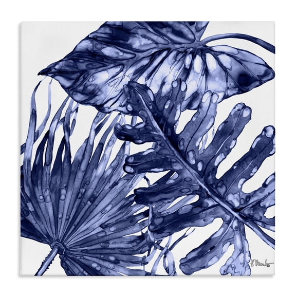 Stupell Industries Hued Palm Fronds Botanical & Floral Painting Gallery Wrapped Canvas Art Print Wall Art, 17 x 17