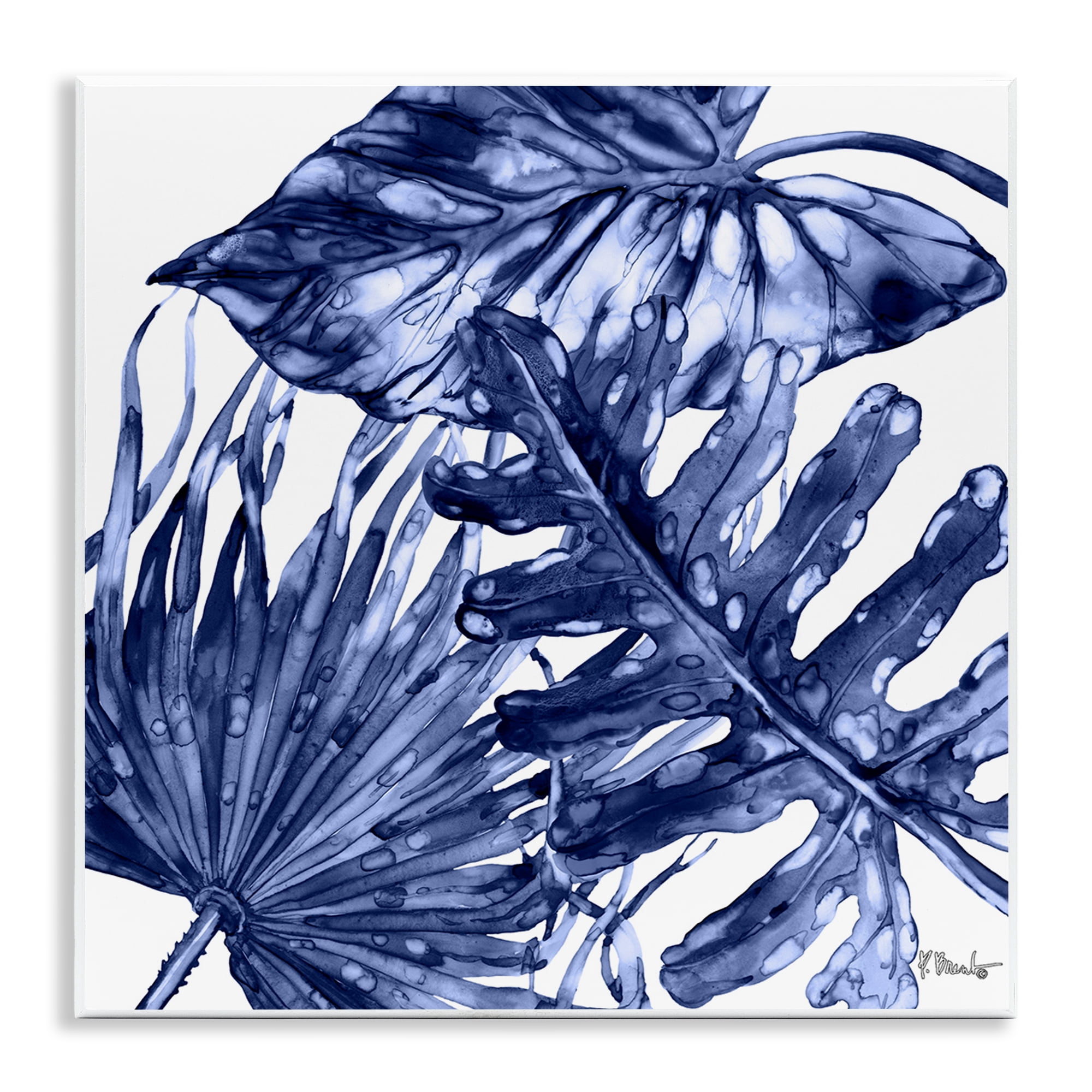 Stupell Industries Hued Palm Fronds Botanical & Floral Painting Unframed Art Print Wall Art, 12 x 12