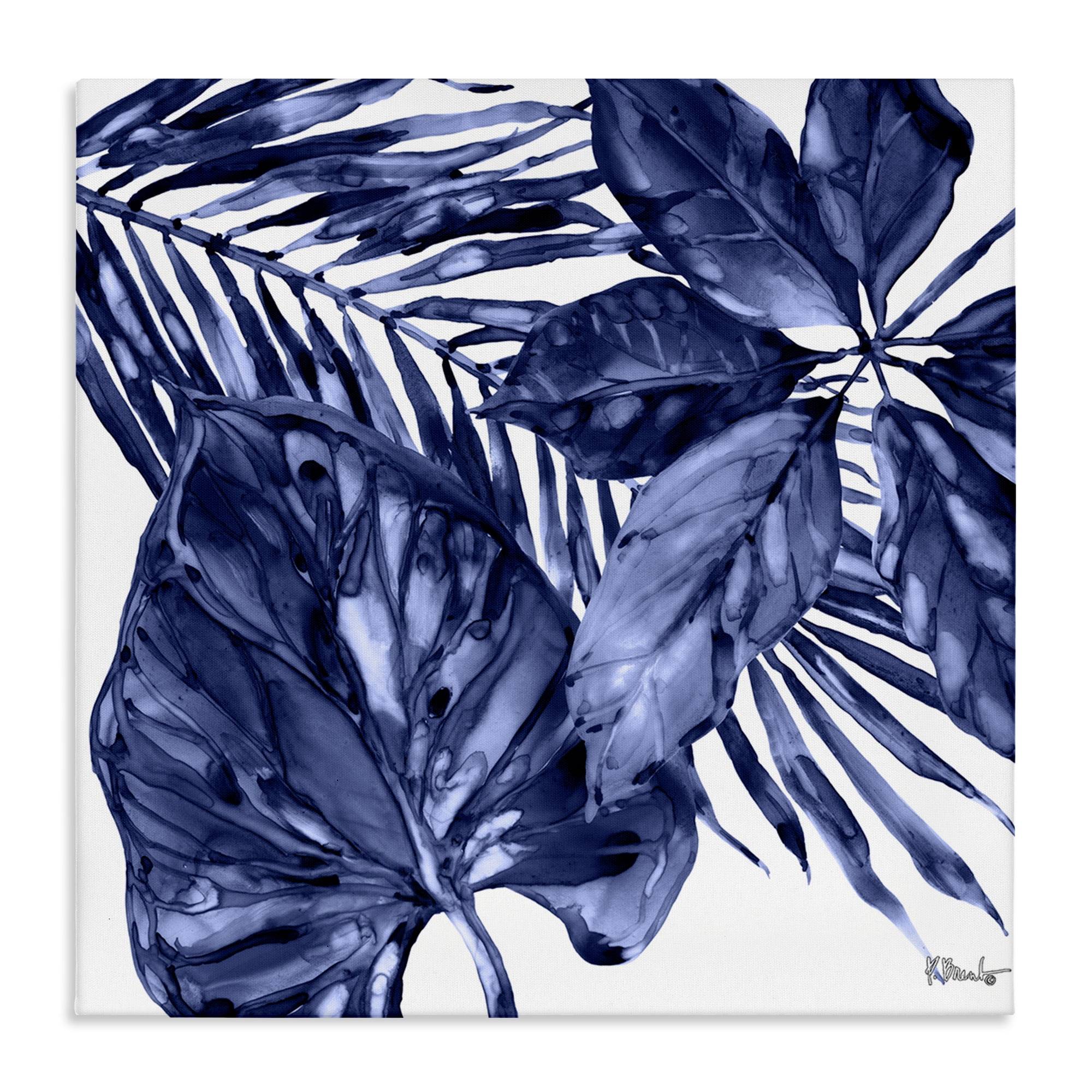 Stupell Industries Hued Plant Fronds Botanical & Floral Painting Gallery Wrapped Canvas Art Print Wall Art, 30 x 30