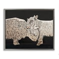 thumbnail image 1 of Stupell Industries Hugging Cattle on Black Animals Painting Gray Floater Framed Canvas Art Print Wall Art, 21 x 17, 1 of 10
