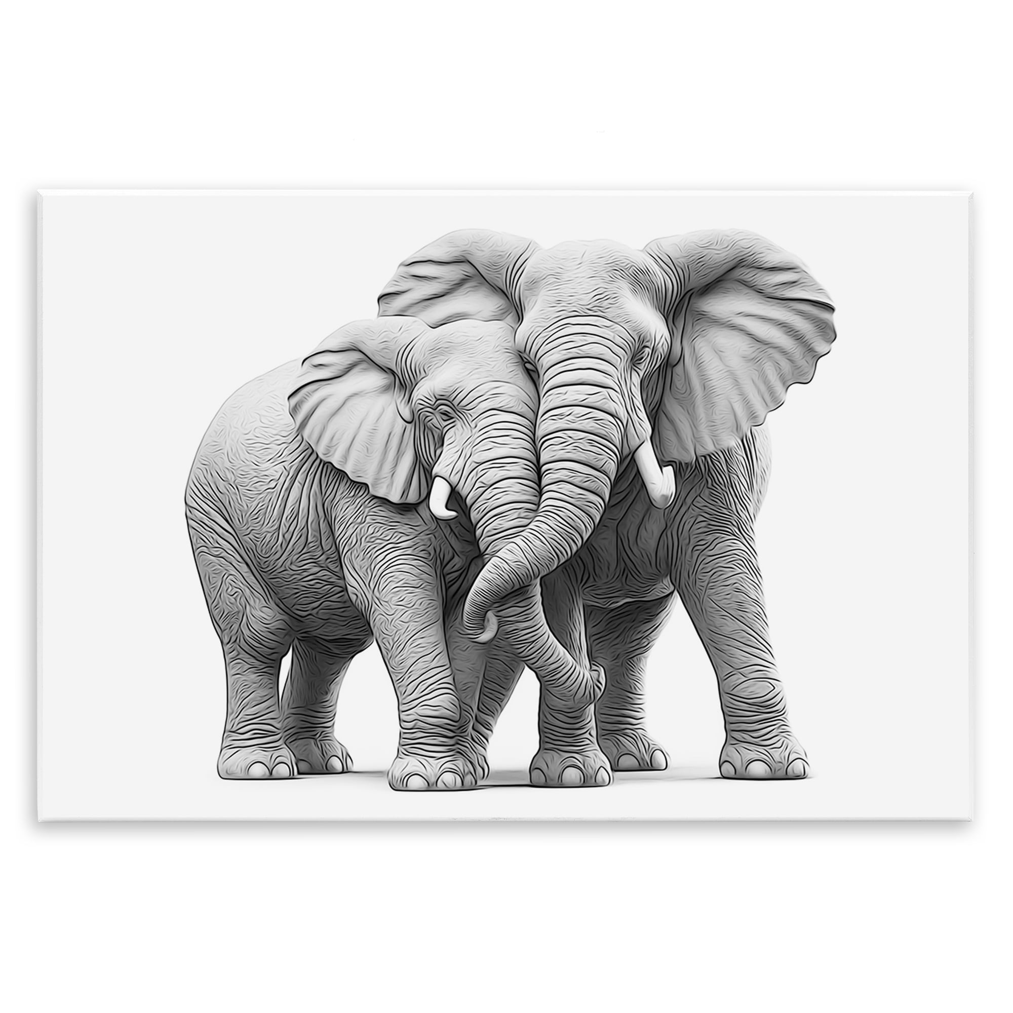 Stupell Industries Hugging Elephant Pair Animals & Insects Painting Unframed Art Print Wall Art, 15 x 10