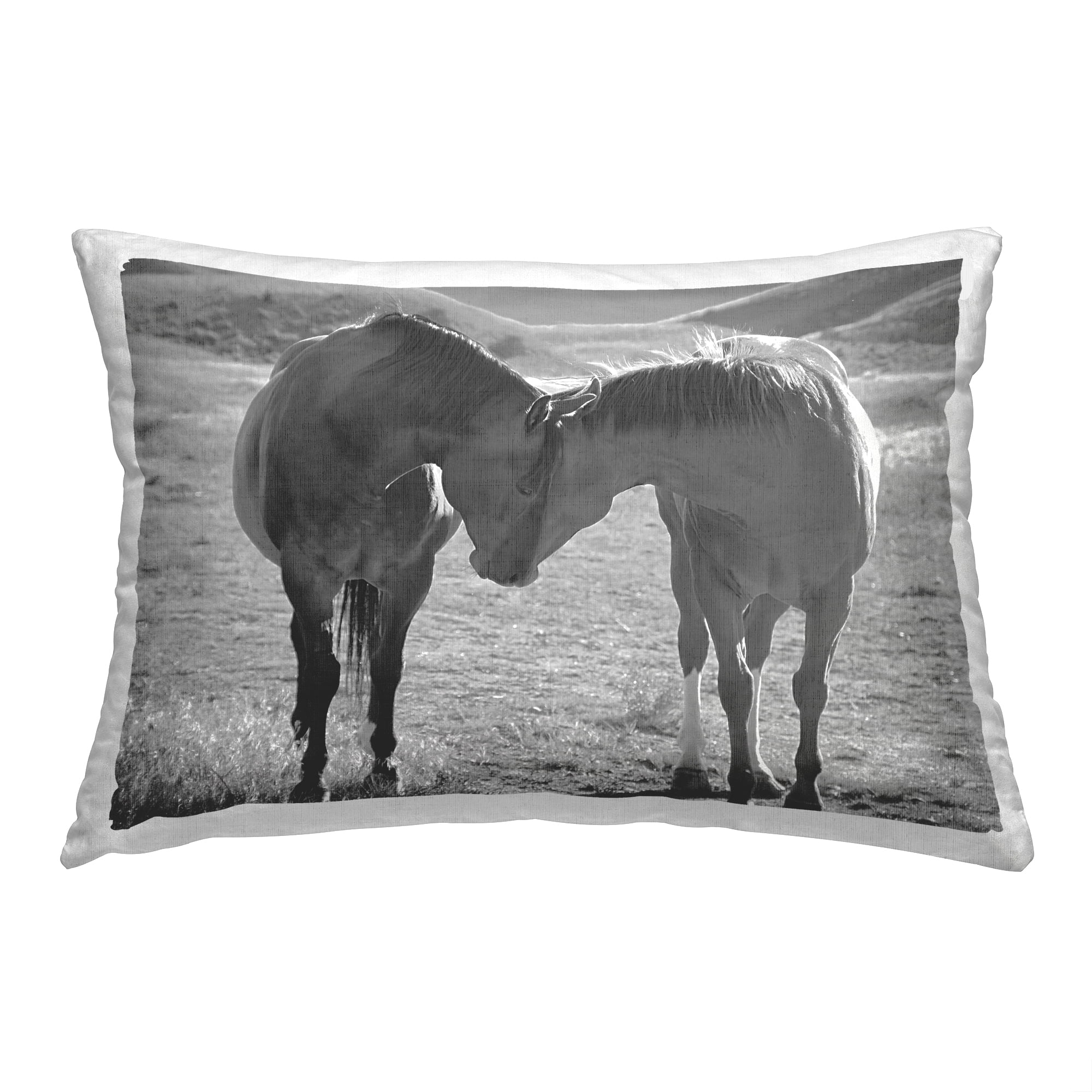 Stupell Industries Hugging Horses Landscape Decorative Printed Throw Pillow, 14 x 20