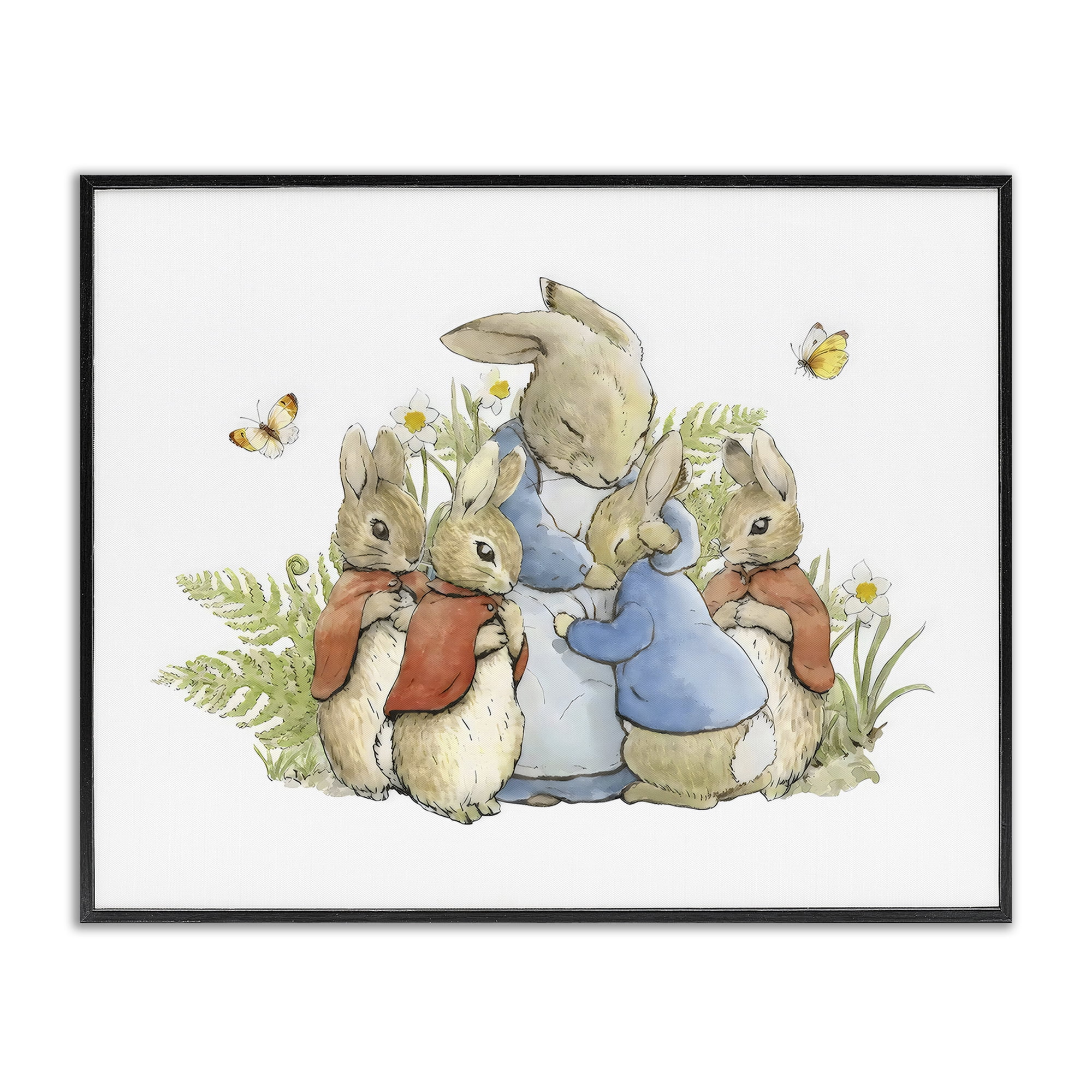 Stupell Industries Hugging Mother Rabbit Black Framed Giclee Art, design by Arlington Prints