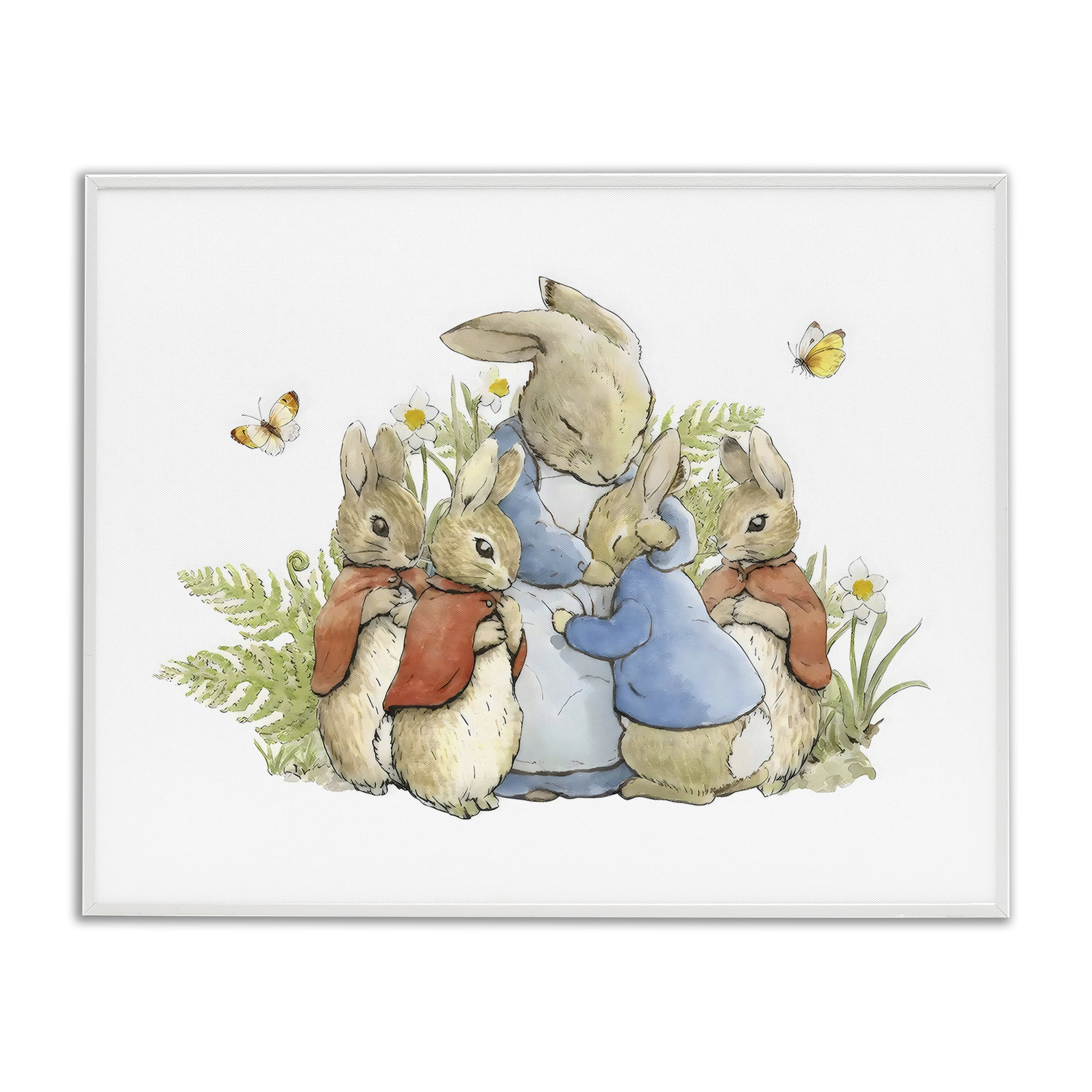 Stupell Industries Hugging Mother Rabbit White Framed Giclee Art, design by Arlington Prints