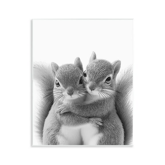Stupell Industries Hugging Squirrel Pair Animals & Insects Painting Unframed Art Print Wall Art, 11 x 14