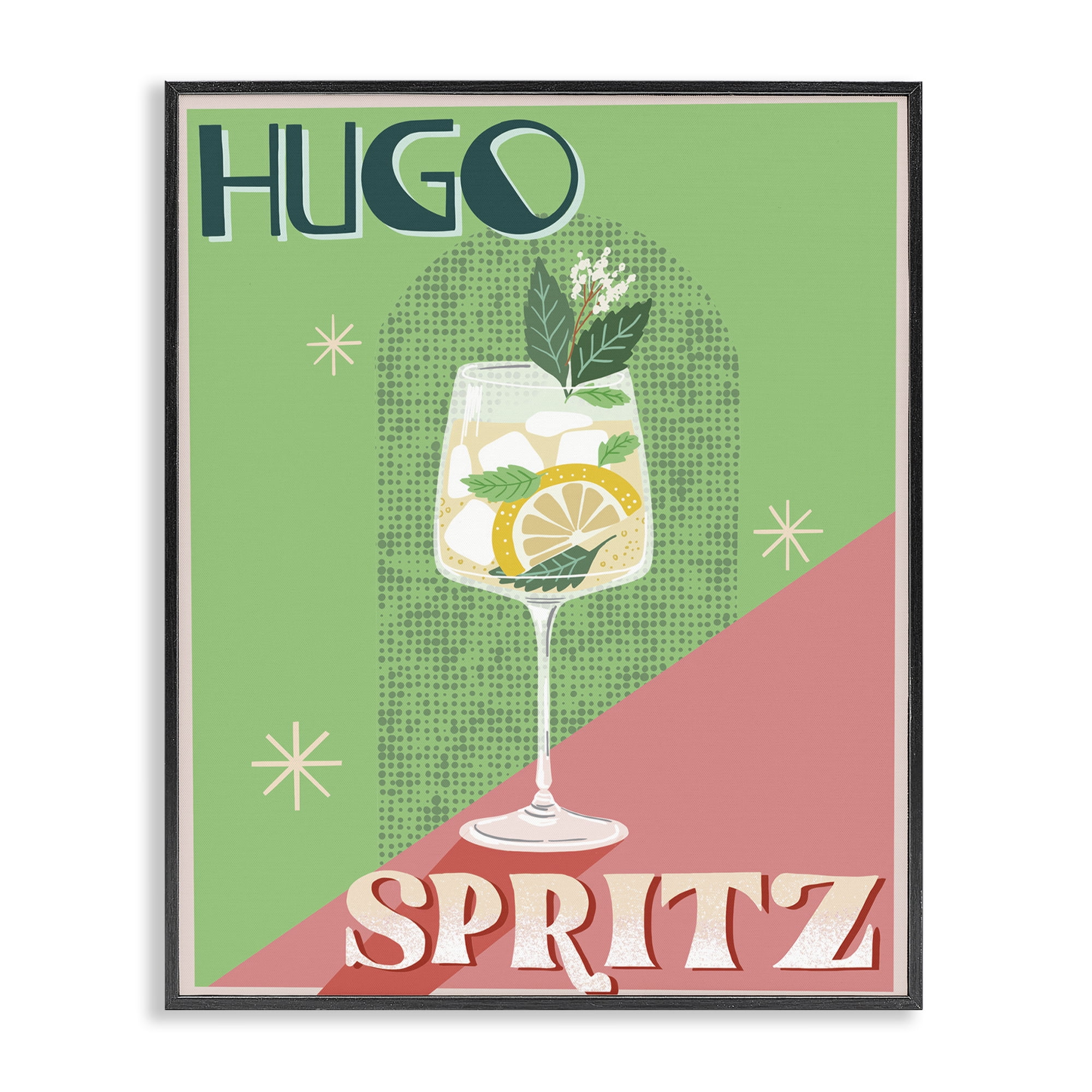 Stupell Industries Hugo Spritz Cocktail Food & Beverage Painting Black Framed Art Print Wall Art, 11 x 14