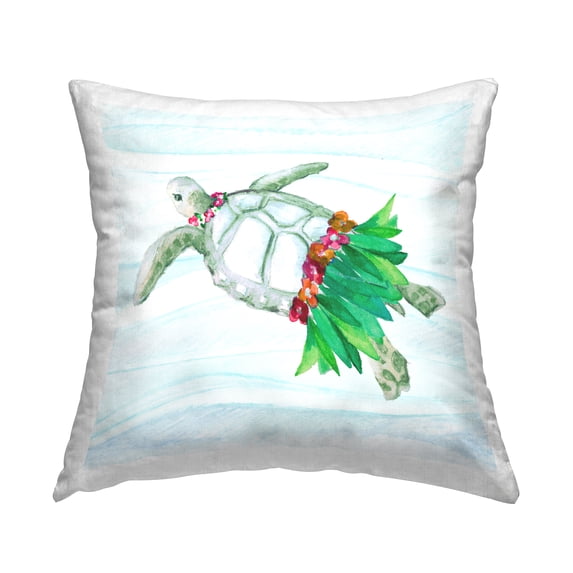 Stupell Industries Hula Turtle Summer Ocean Printed Throw Pillow Design by Lanie Loreth