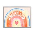 thumbnail image 1 of Stupell Industries Human Kind Text Playful Rainbow Heart Typography Painting Gray Framed Art Print Wall Art, 16 x 20, 1 of 5
