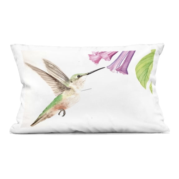 Stupell Industries Hummingbird & Bluebell Flower Design by Stephanie Fielden Throw Pillow